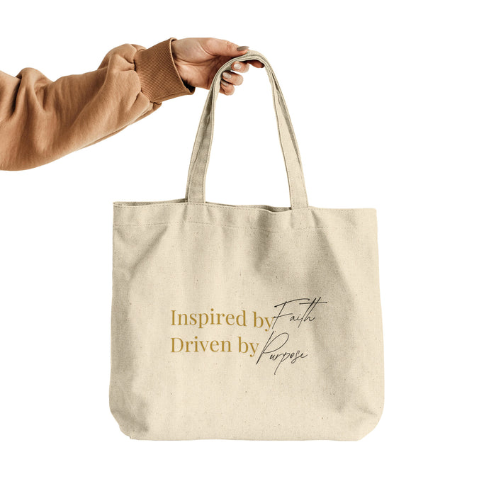 Inspired by Faith. Driven by Purpose. Tote Bag